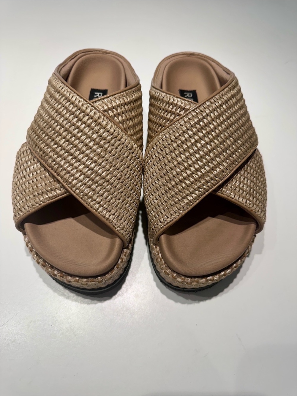 ROAM Cross Stack Raffia Sandals - Picture 2 of 6